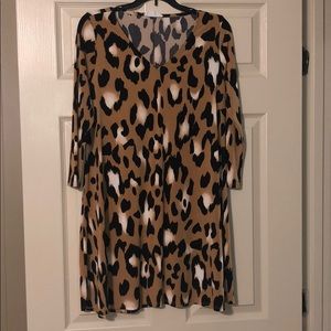 Peach Love Leopard Dress Size Large